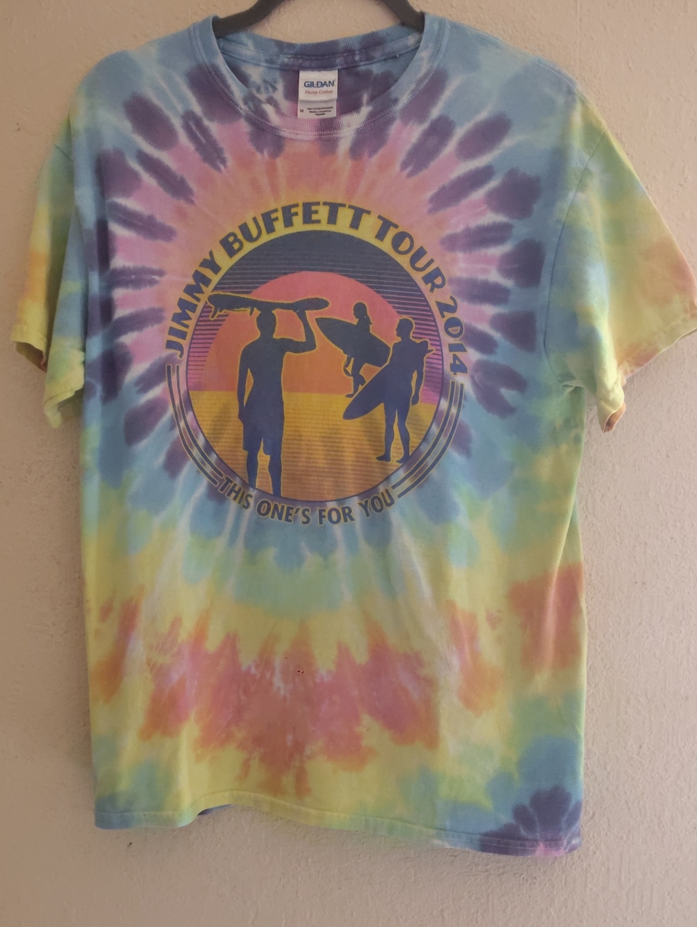 Jimmy Buffett Vintage Tie Dye Tour T Shirt 2014 This One's For You Size Medium